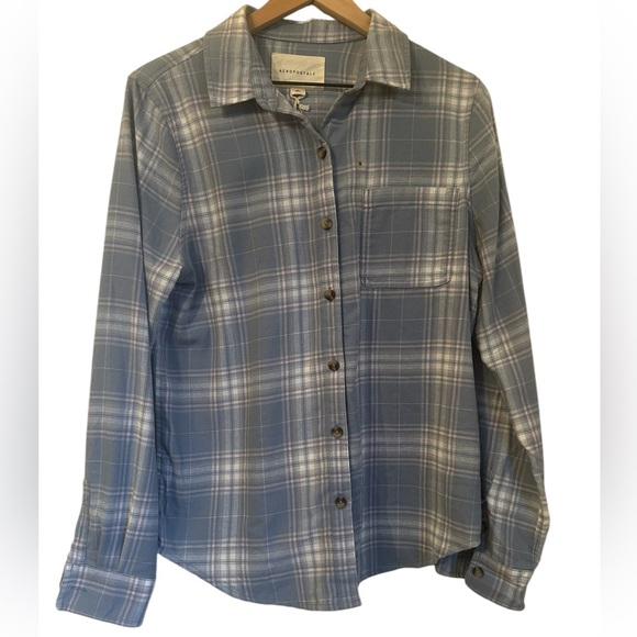 Aeropostale Super Soft Blue Plaid Flannel Short Size M New With Tags - Picture 2 of 14